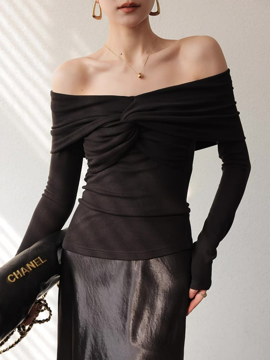 Xylina Off Shoulder Knot Top