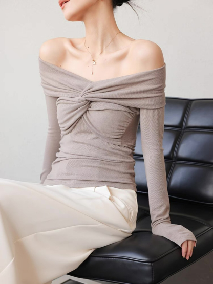 Xylina Off Shoulder Knot Top