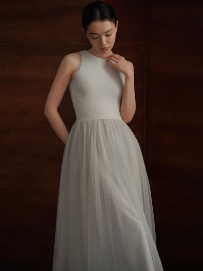 Harriet Knit-Mesh Panel Dress