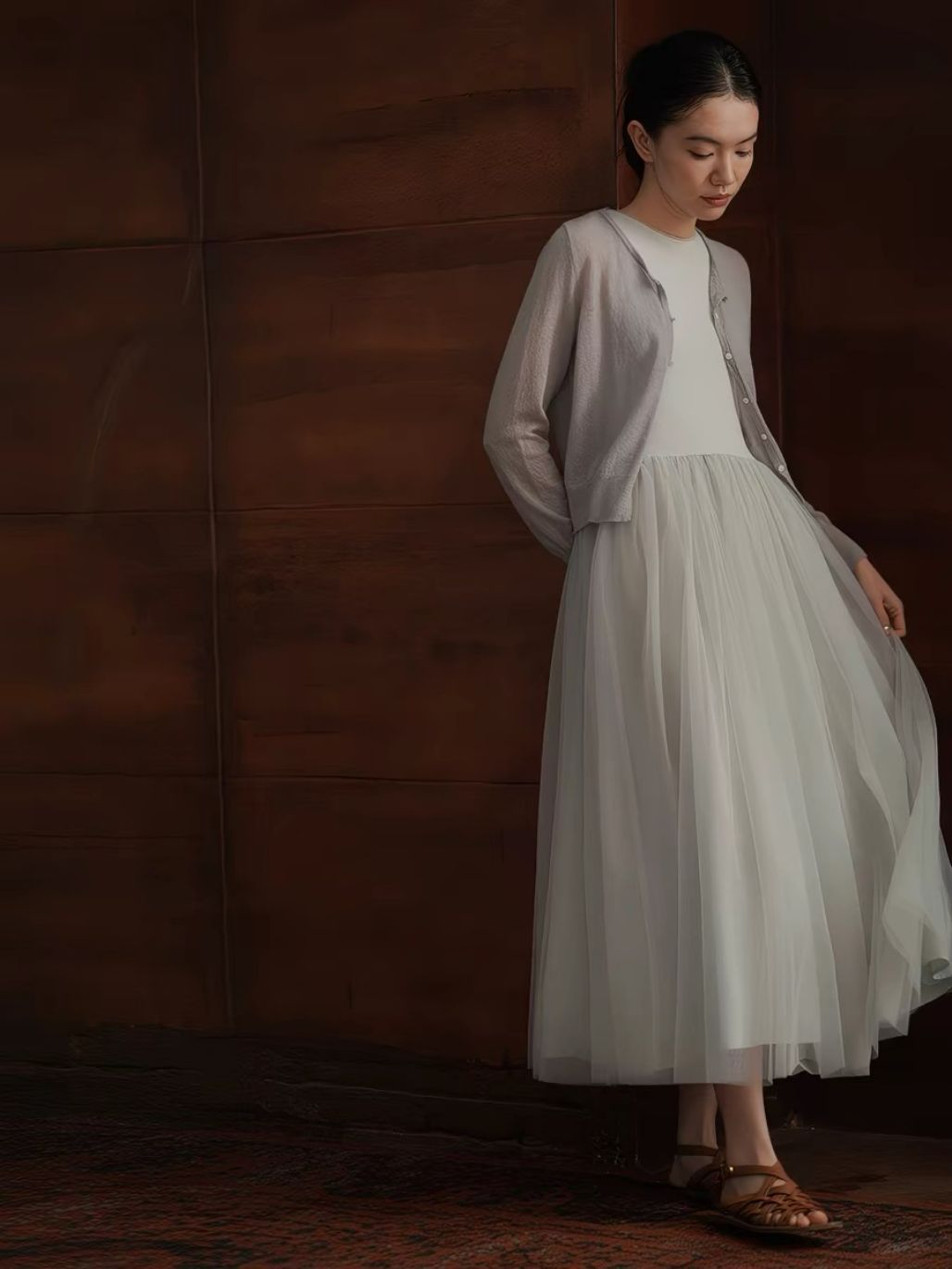 Harriet Knit-Mesh Panel Dress