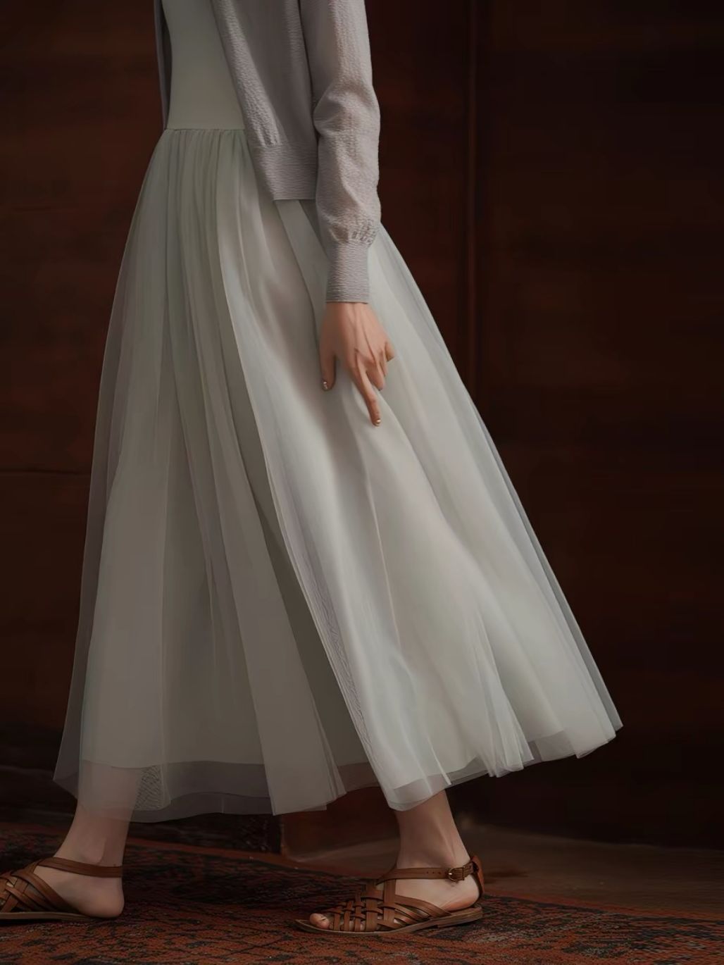 Harriet Knit-Mesh Panel Dress