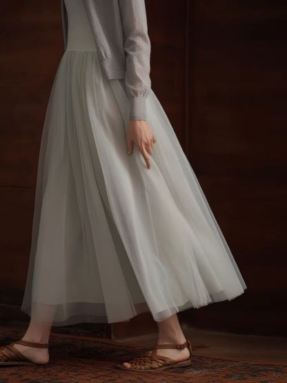 Harriet Knit-Mesh Panel Dress