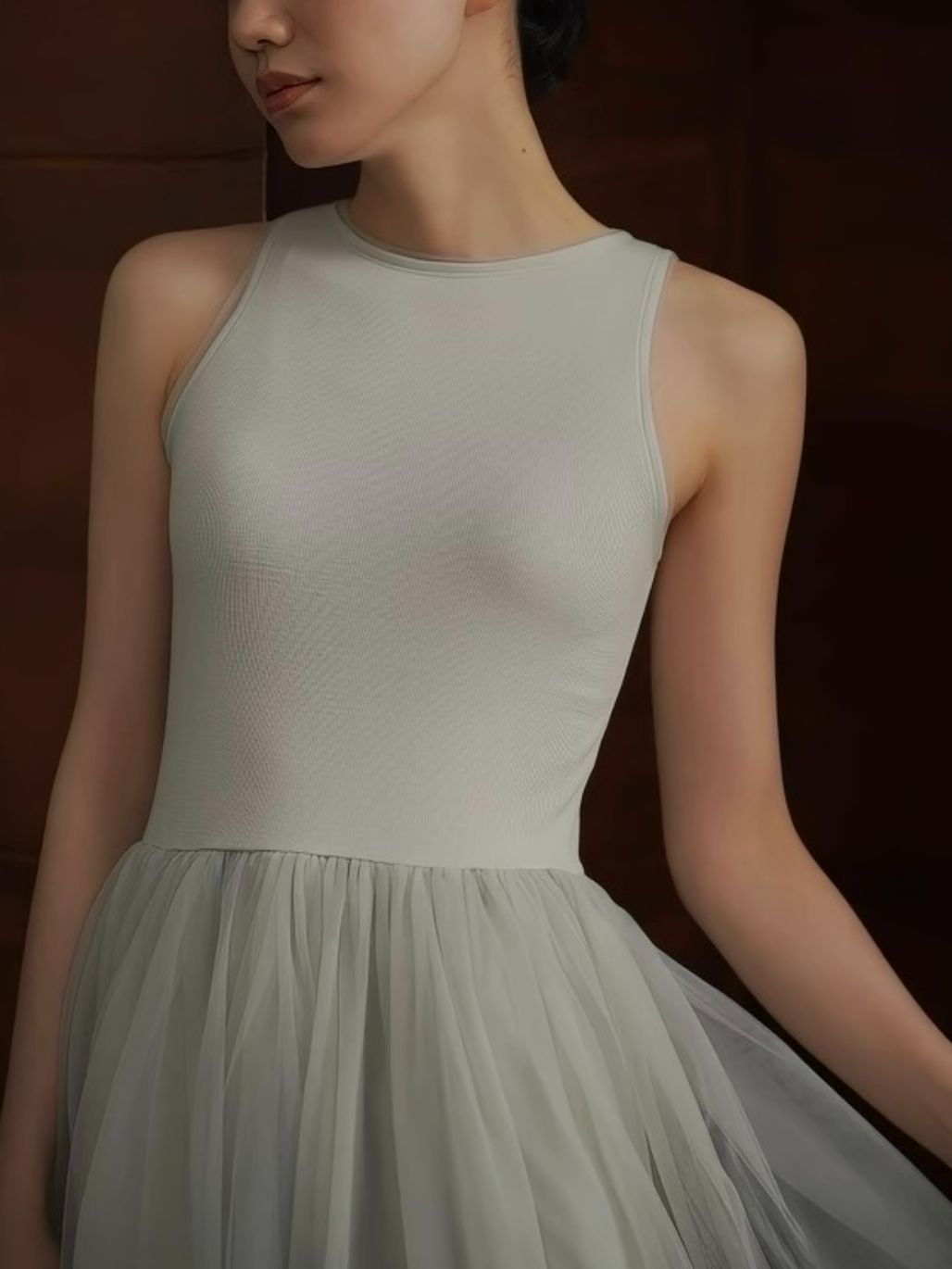 Harriet Knit-Mesh Panel Dress
