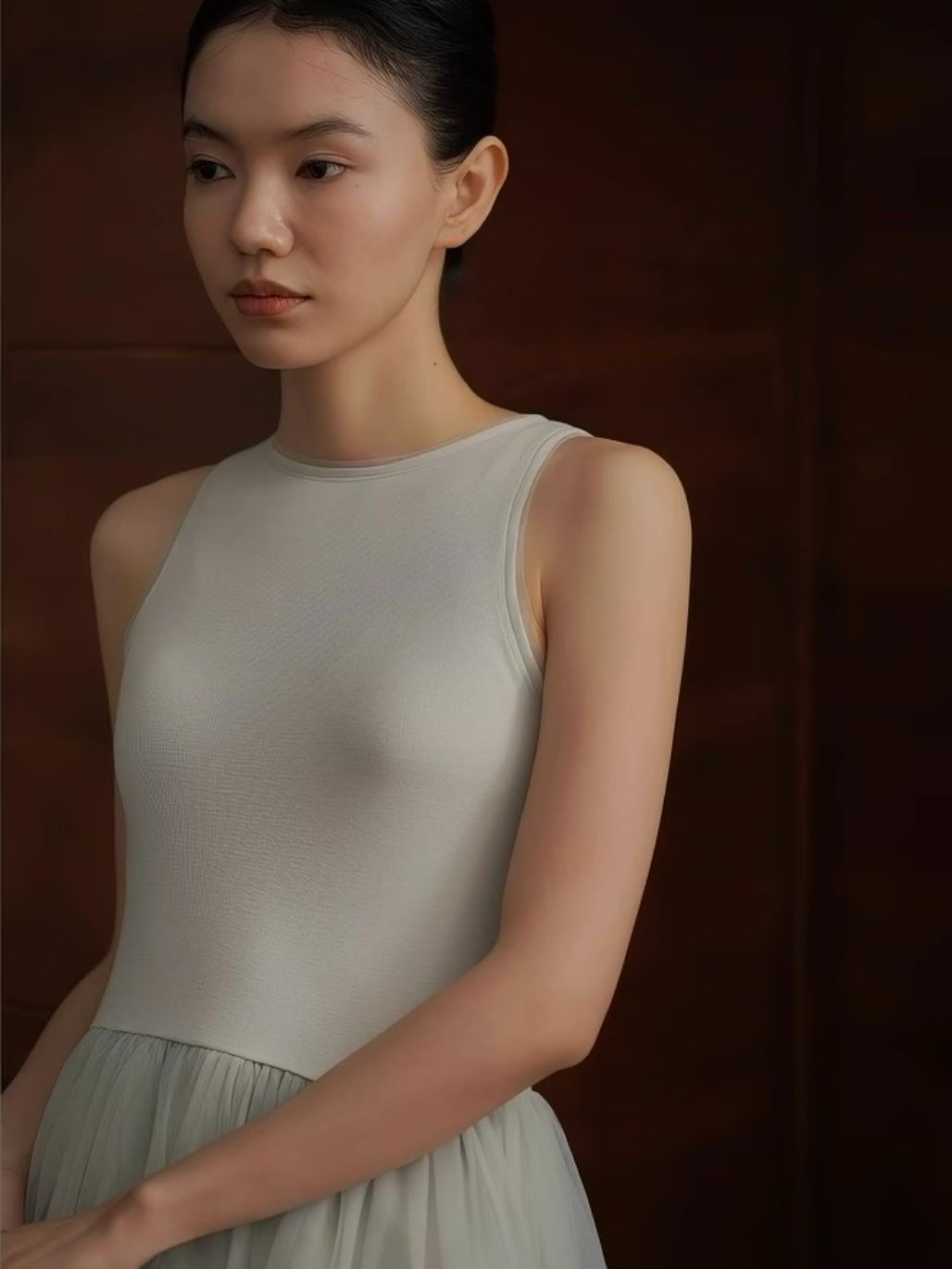 Harriet Knit-Mesh Panel Dress