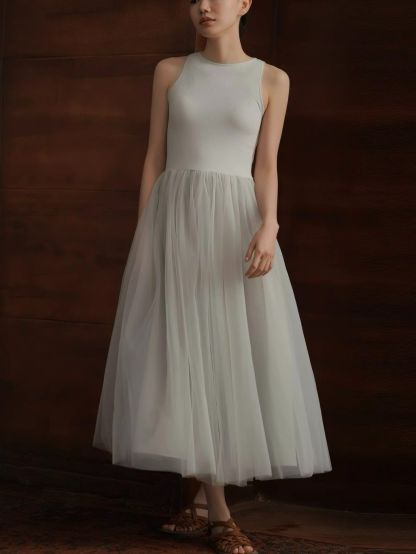 Harriet Knit-Mesh Panel Dress