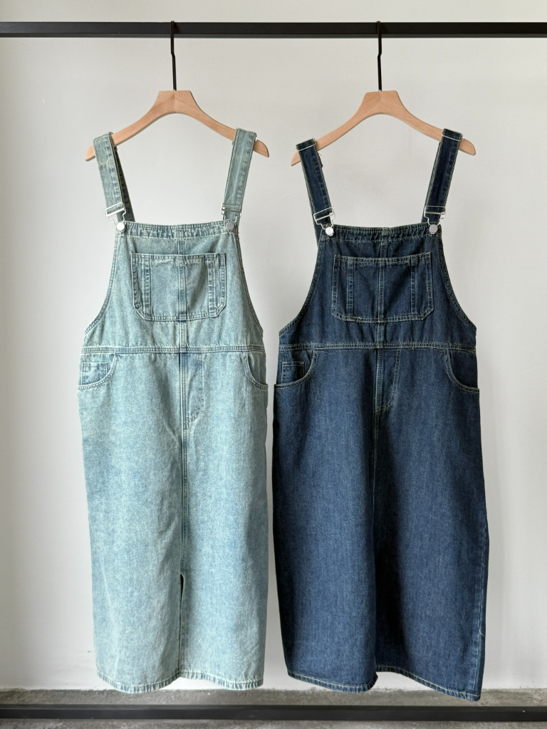 American Denim Dungaree Dress & Pezy Basic Tee