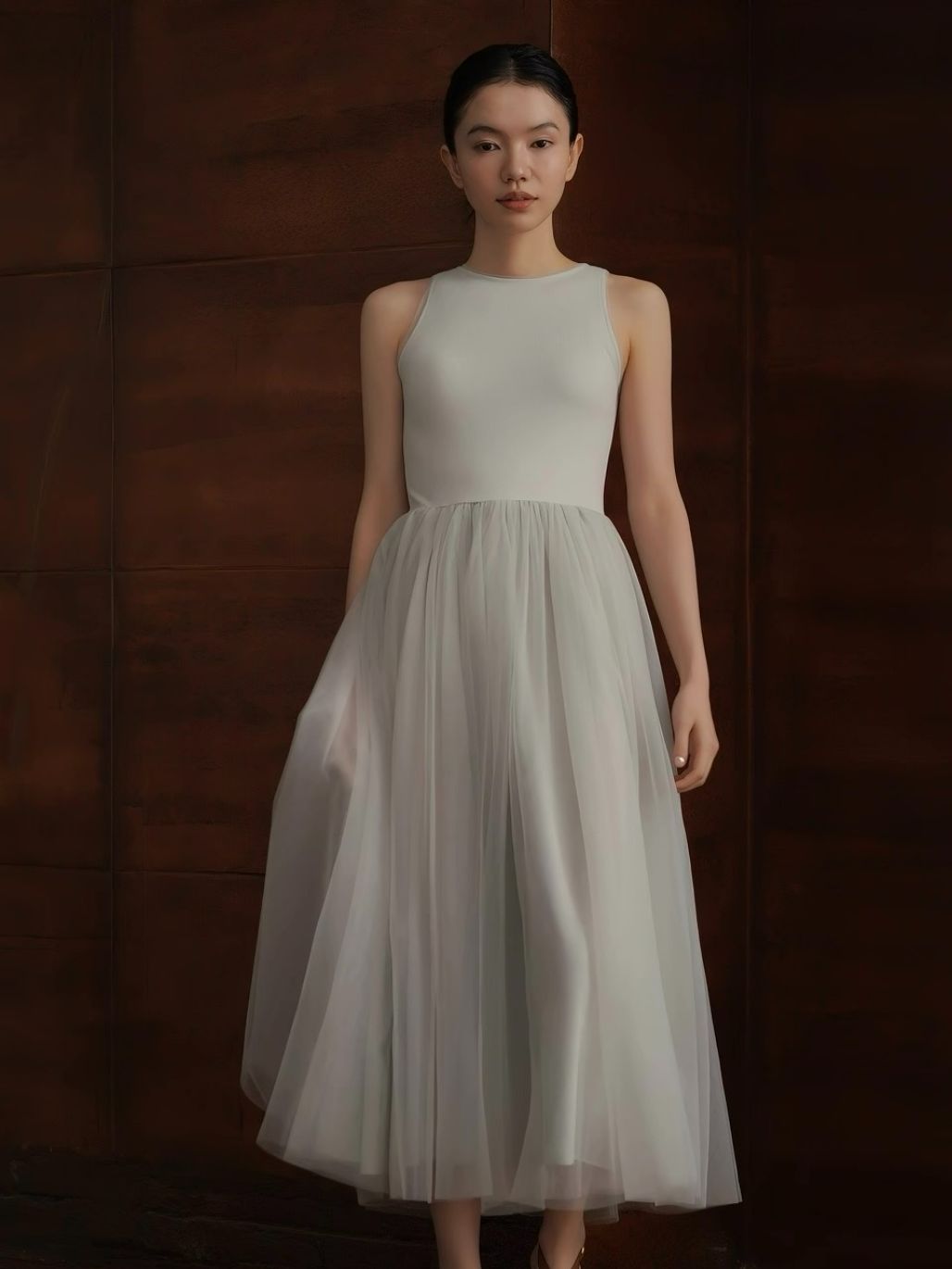 Harriet Knit-Mesh Panel Dress
