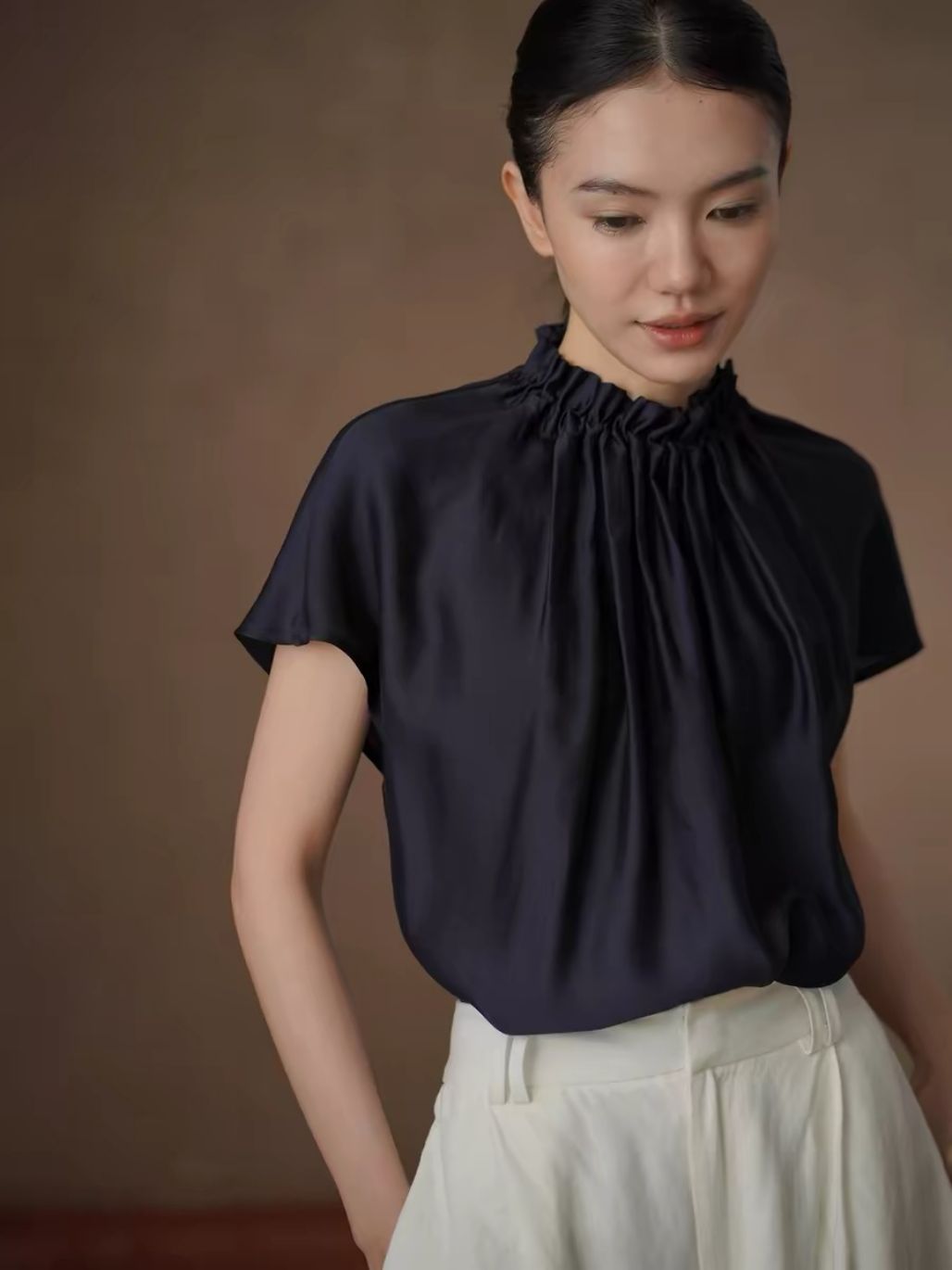 Hafsa Gathered Neck Top