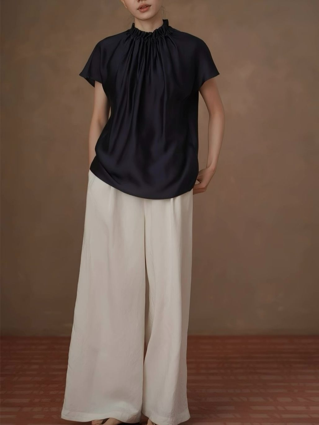 Hafsa Gathered Neck Top