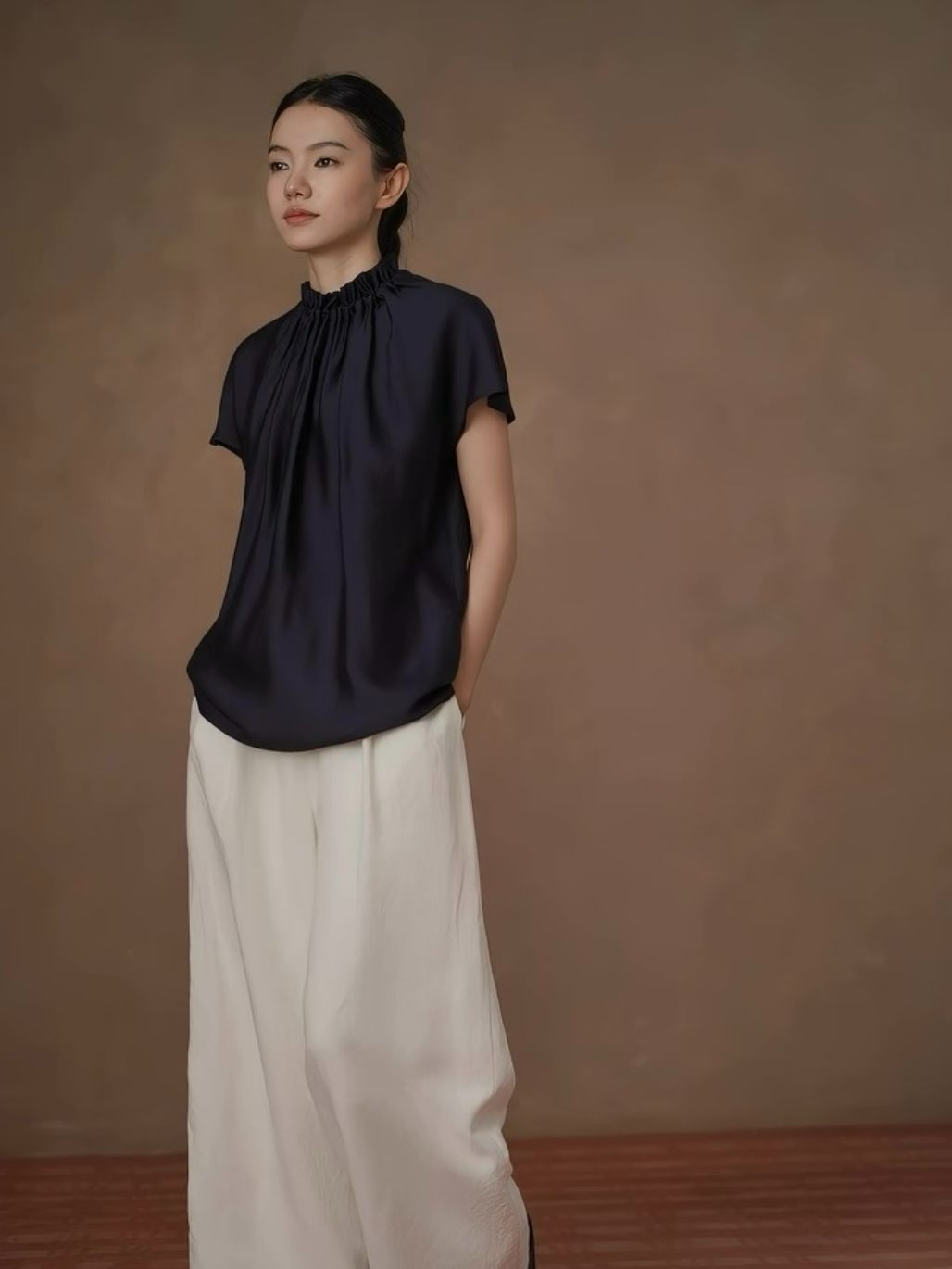 Hafsa Gathered Neck Top