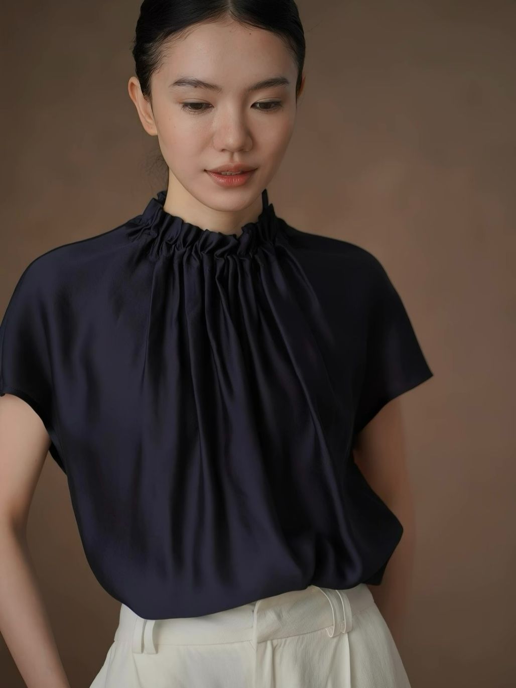 Hafsa Gathered Neck Top