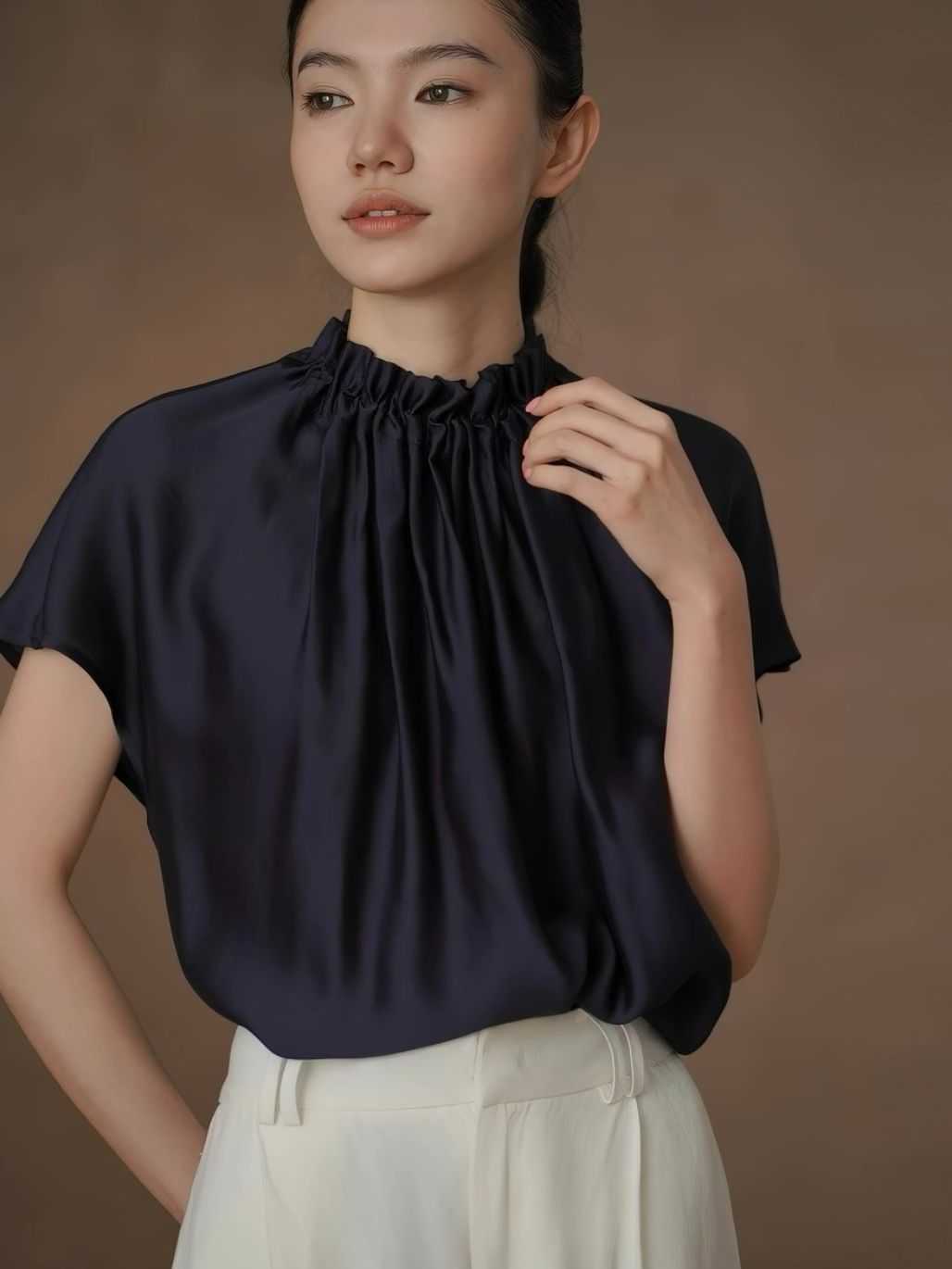 Hafsa Gathered Neck Top