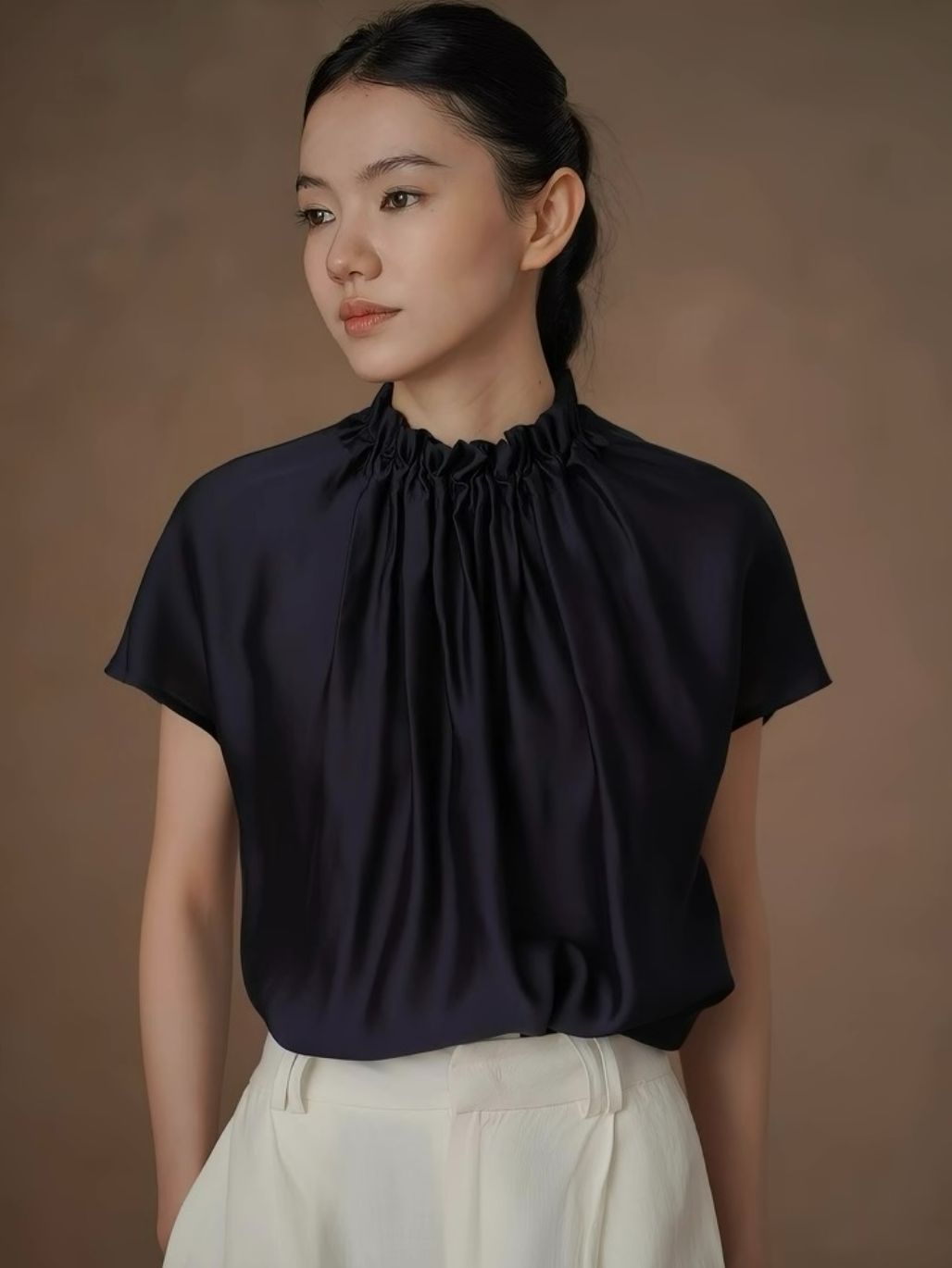 Hafsa Gathered Neck Top