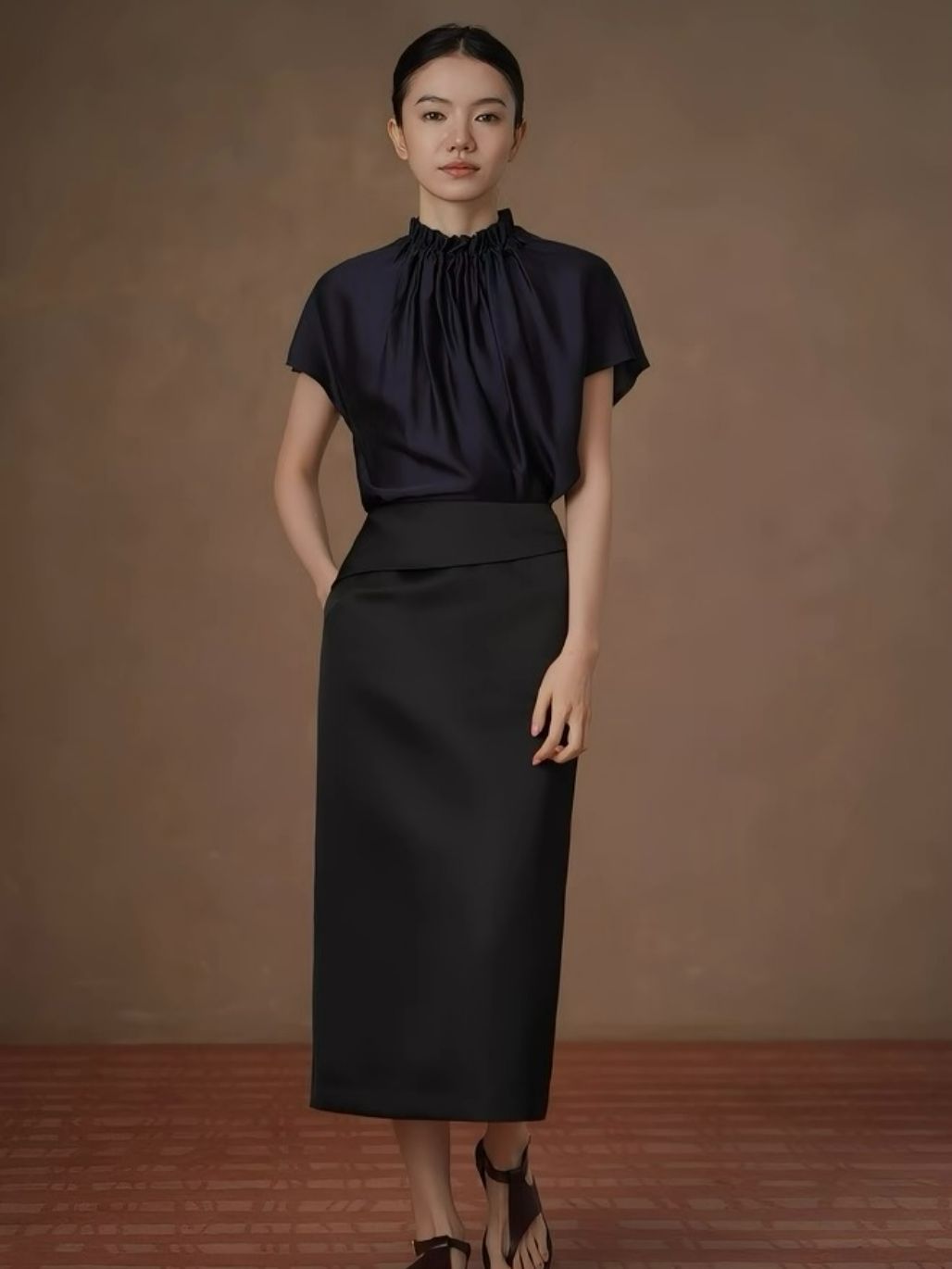 Hafsa Gathered Neck Top