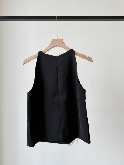 Moonzie Draped Fringe Halter Top