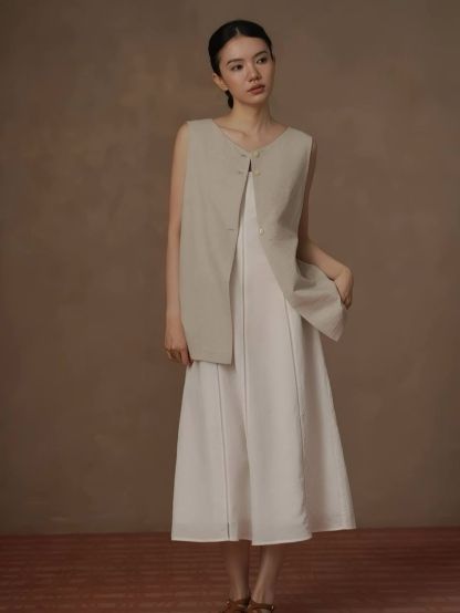 Haze Linen Strappy Dress