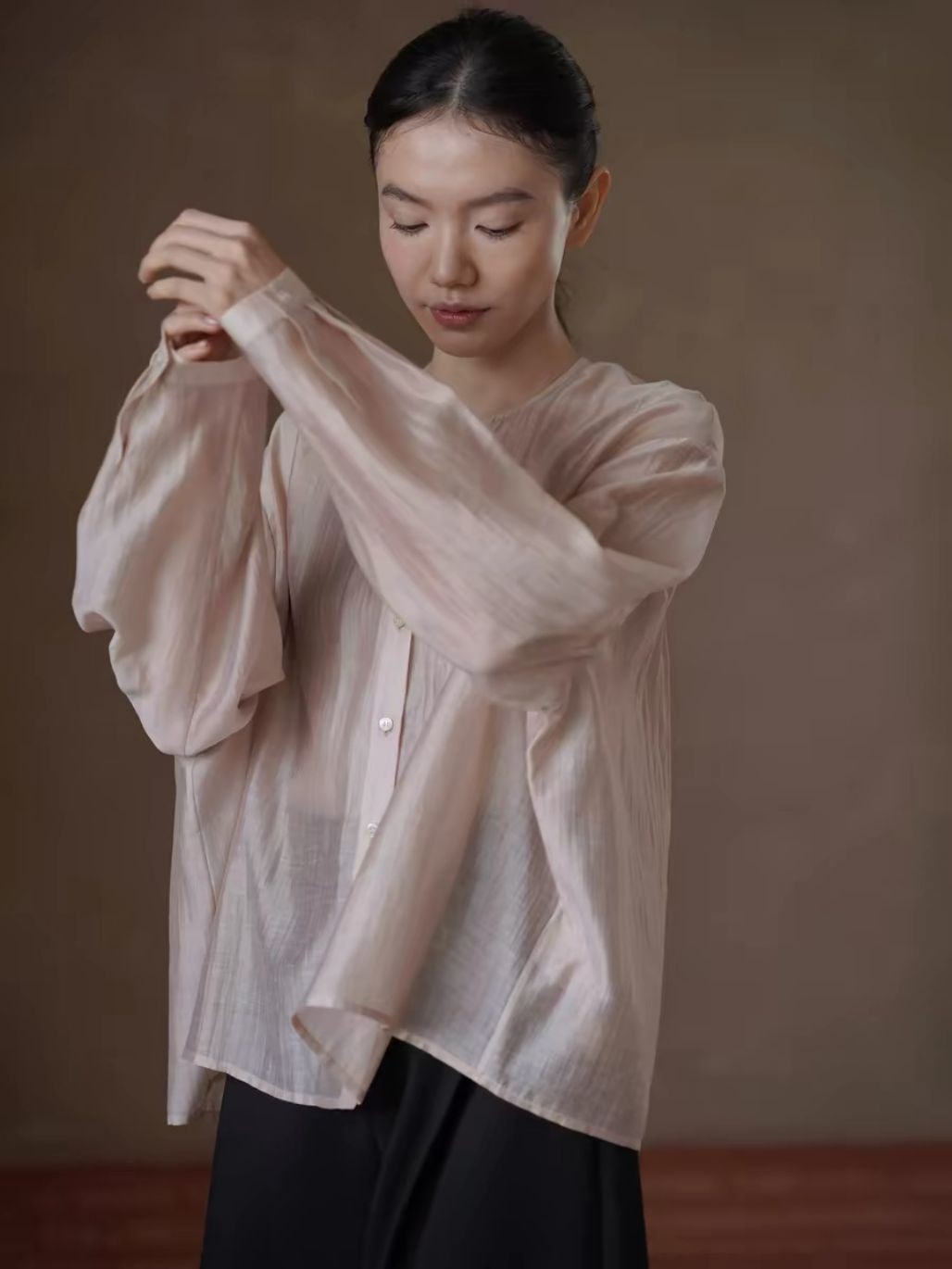 Haylee Lyocell Linen Blend Long Sleeve Top