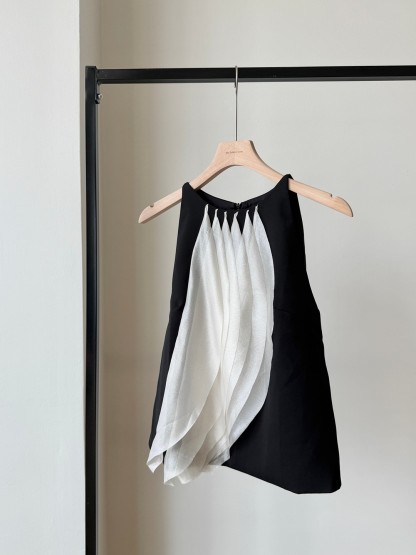 Moonzie Draped Fringe Halter Top