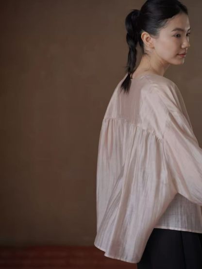 Haylee Lyocell Linen Blend Long Sleeve Top
