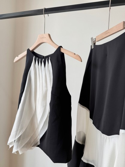 Moonzie Draped Fringe Halter Top
