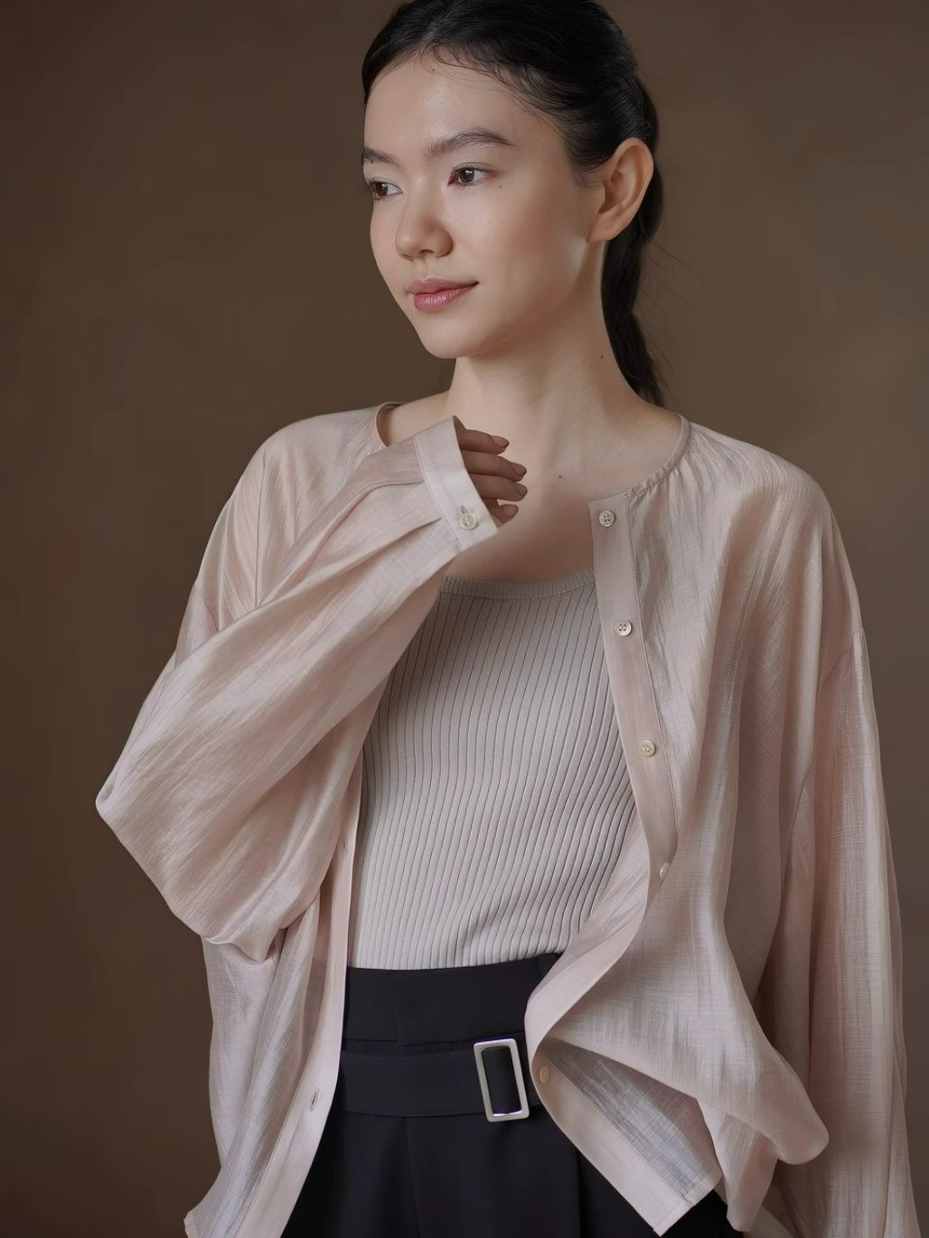 Haylee Lyocell Linen Blend Long Sleeve Top