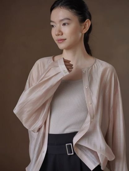 Haylee Lyocell Linen Blend Long Sleeve Top