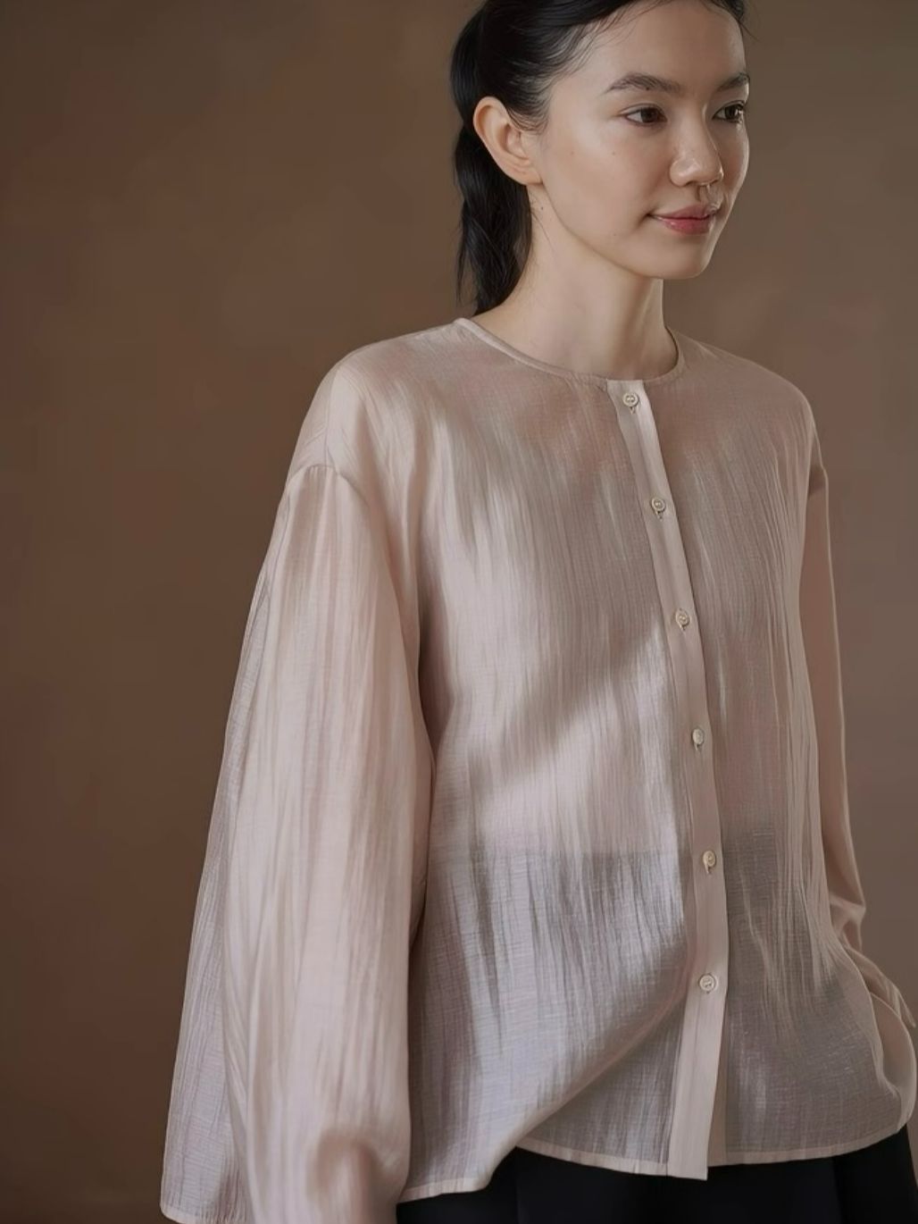 Haylee Lyocell Linen Blend Long Sleeve Top