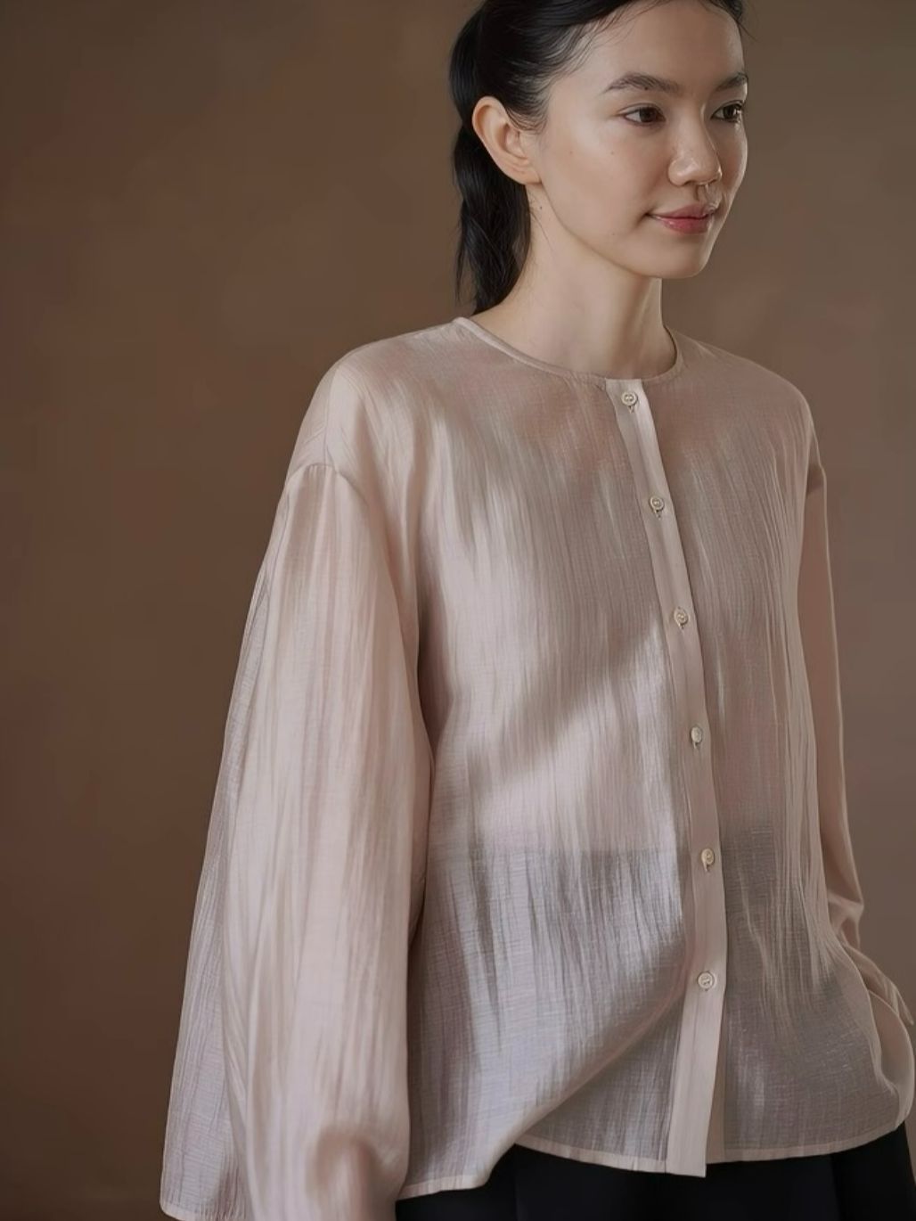Haylee Lyocell Linen Blend Long Sleeve Top