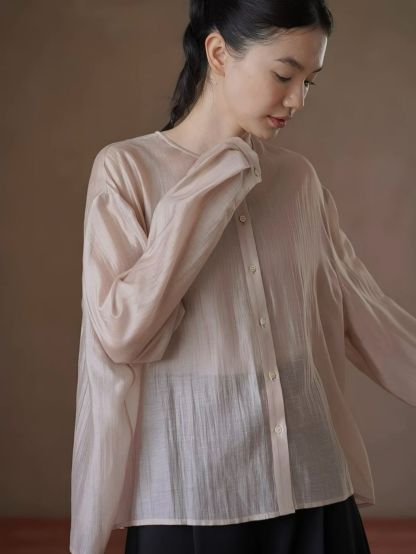 Haylee Lyocell Linen Blend Long Sleeve Top