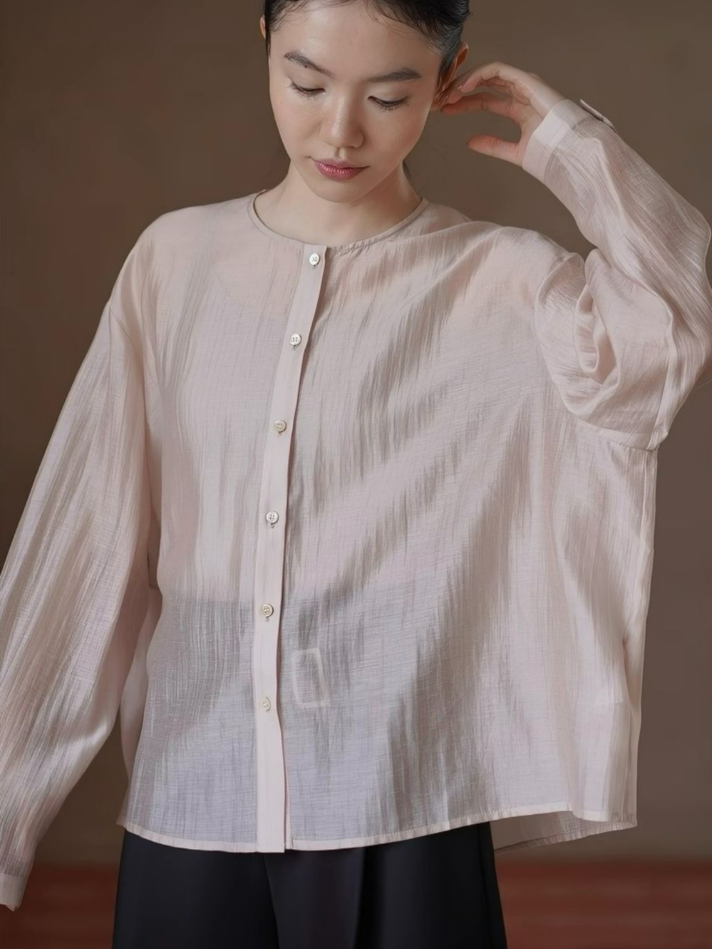 Haylee Lyocell Linen Blend Long Sleeve Top