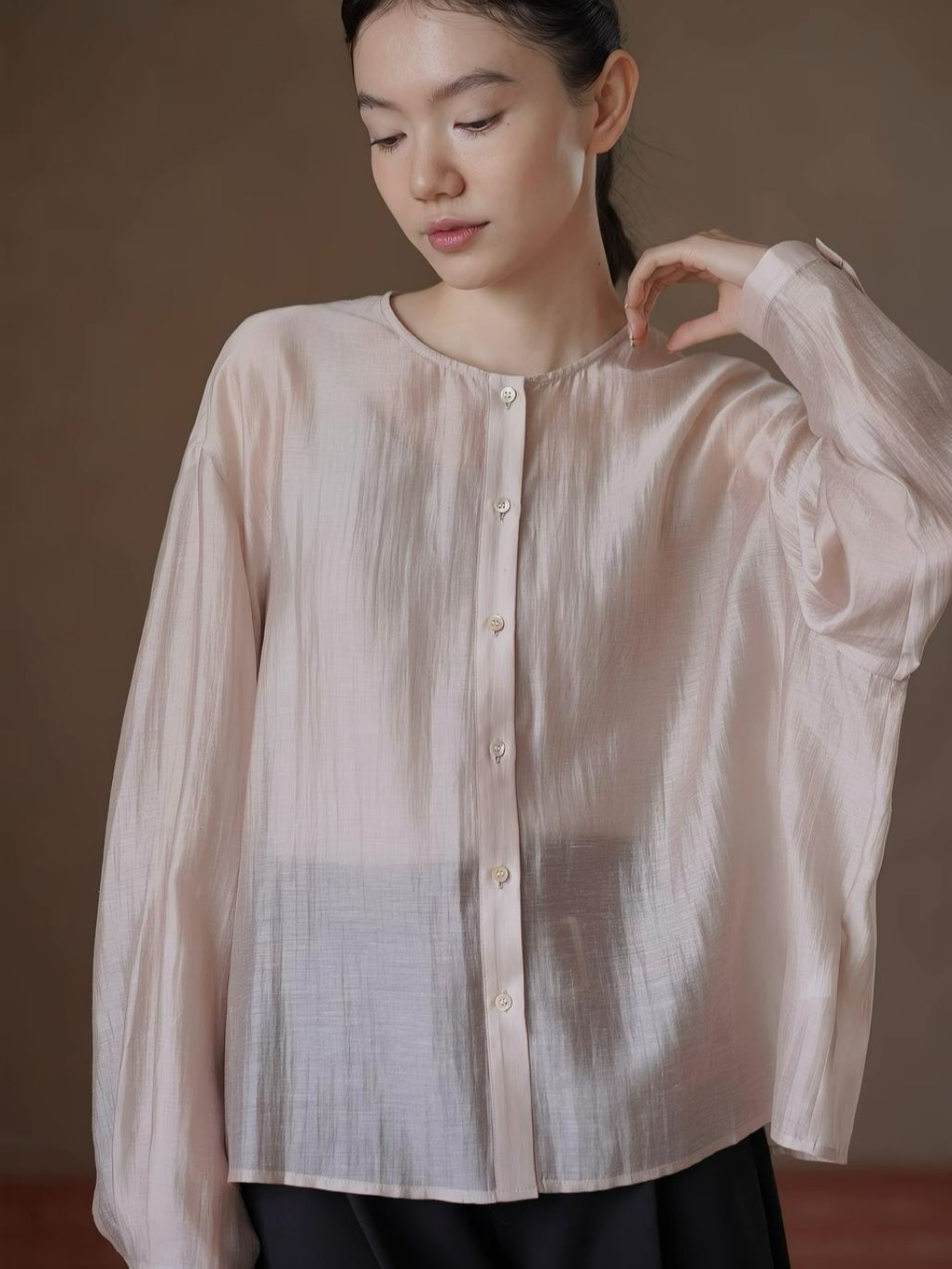Haylee Lyocell Linen Blend Long Sleeve Top
