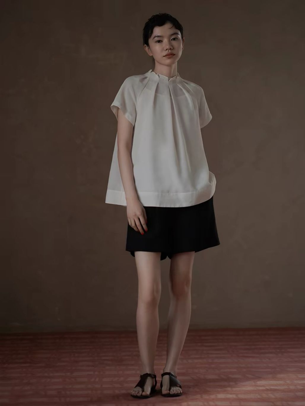 Harlyn Linen Blend Gathered Neck Top