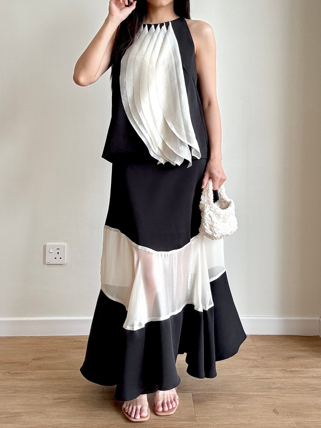 Moonzie Draped Fringe Halter Top