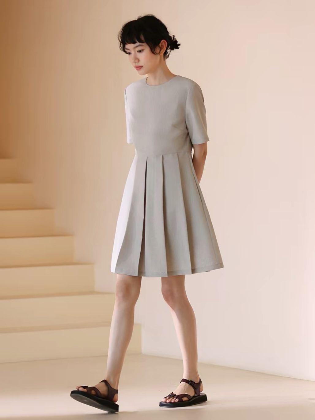 Heidy Textured Pleated Dress