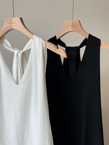 Veya Halter Neck sheer Flare Dress