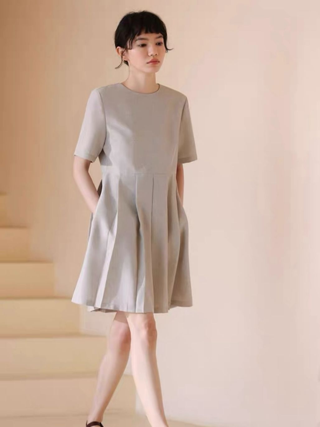 Heidy Textured Pleated Dress