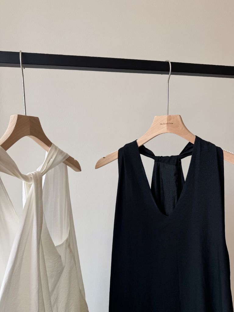 Veya Halter Neck sheer Flare Dress