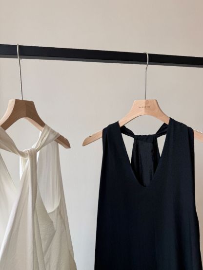 Veya Halter Neck sheer Flare Dress