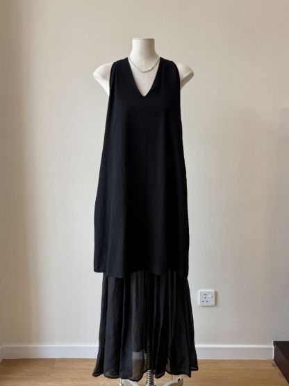 Veya Halter Neck sheer Flare Dress