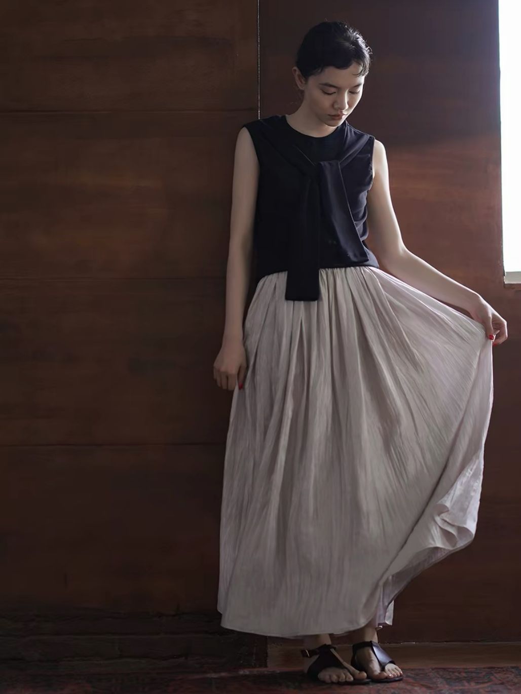 Haddie Textured Flowy Skirt