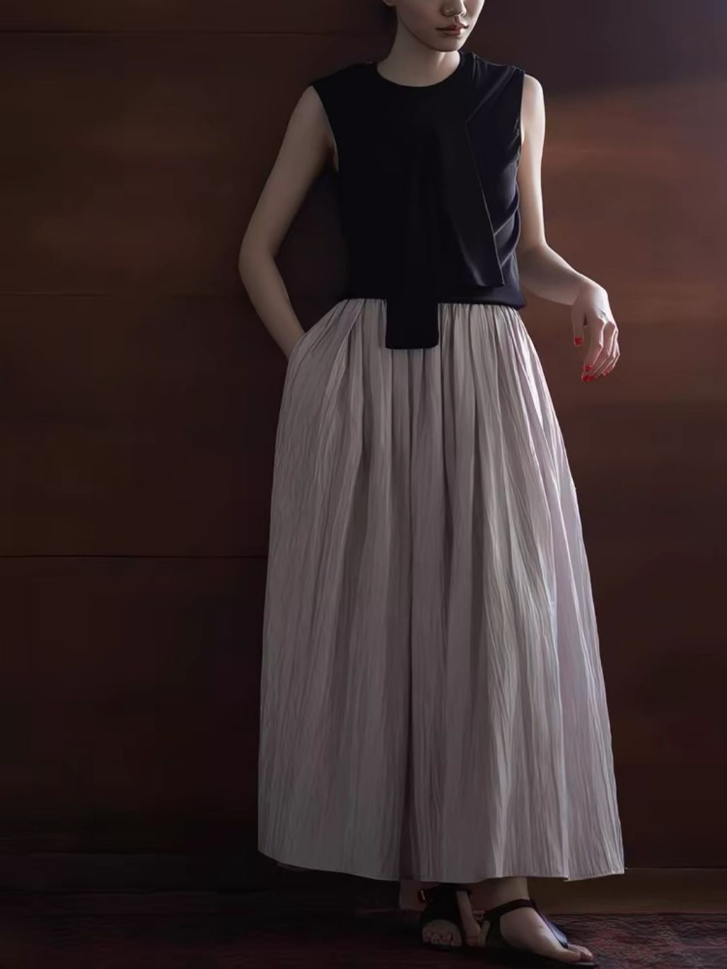 Haddie Textured Flowy Skirt