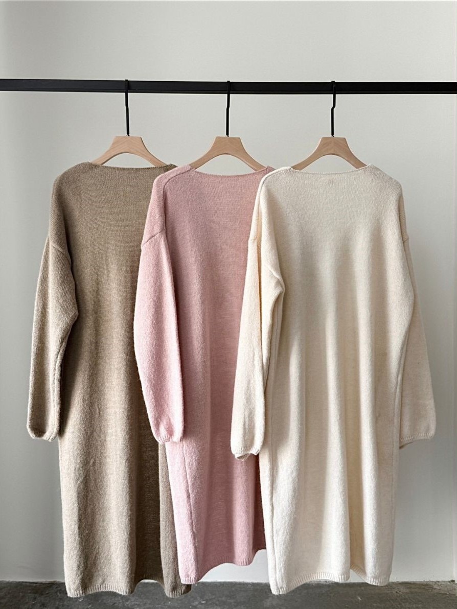Egena Long Cardigan (Discounted-Free size)-The Black Bow-