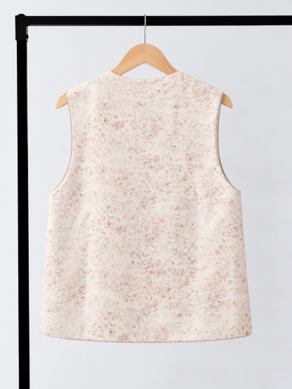 Yu Xin Deer-Print Embroidered Oriental Vest
