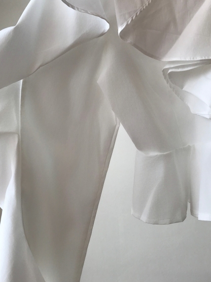 Vixie V-Neck Ruffle Trim Top