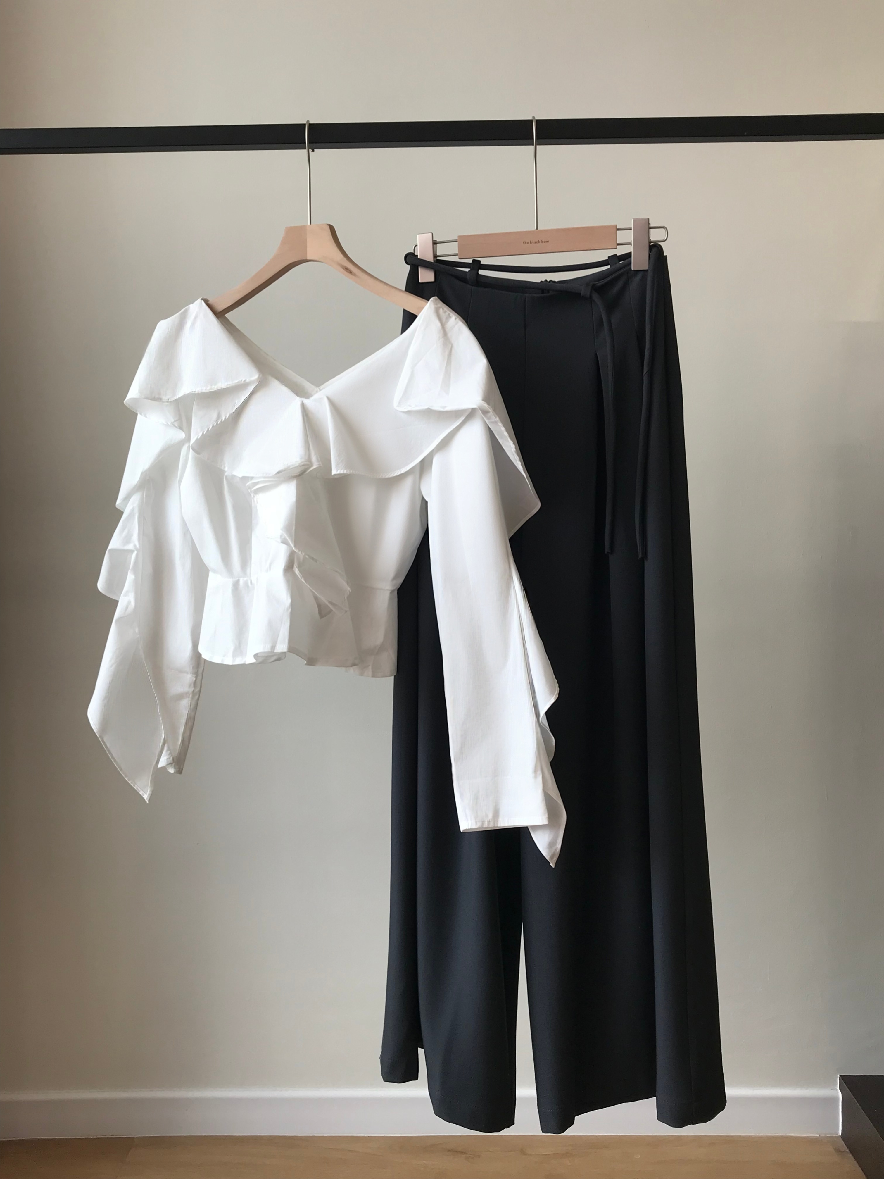 Vixie V-Neck Ruffle Trim Top