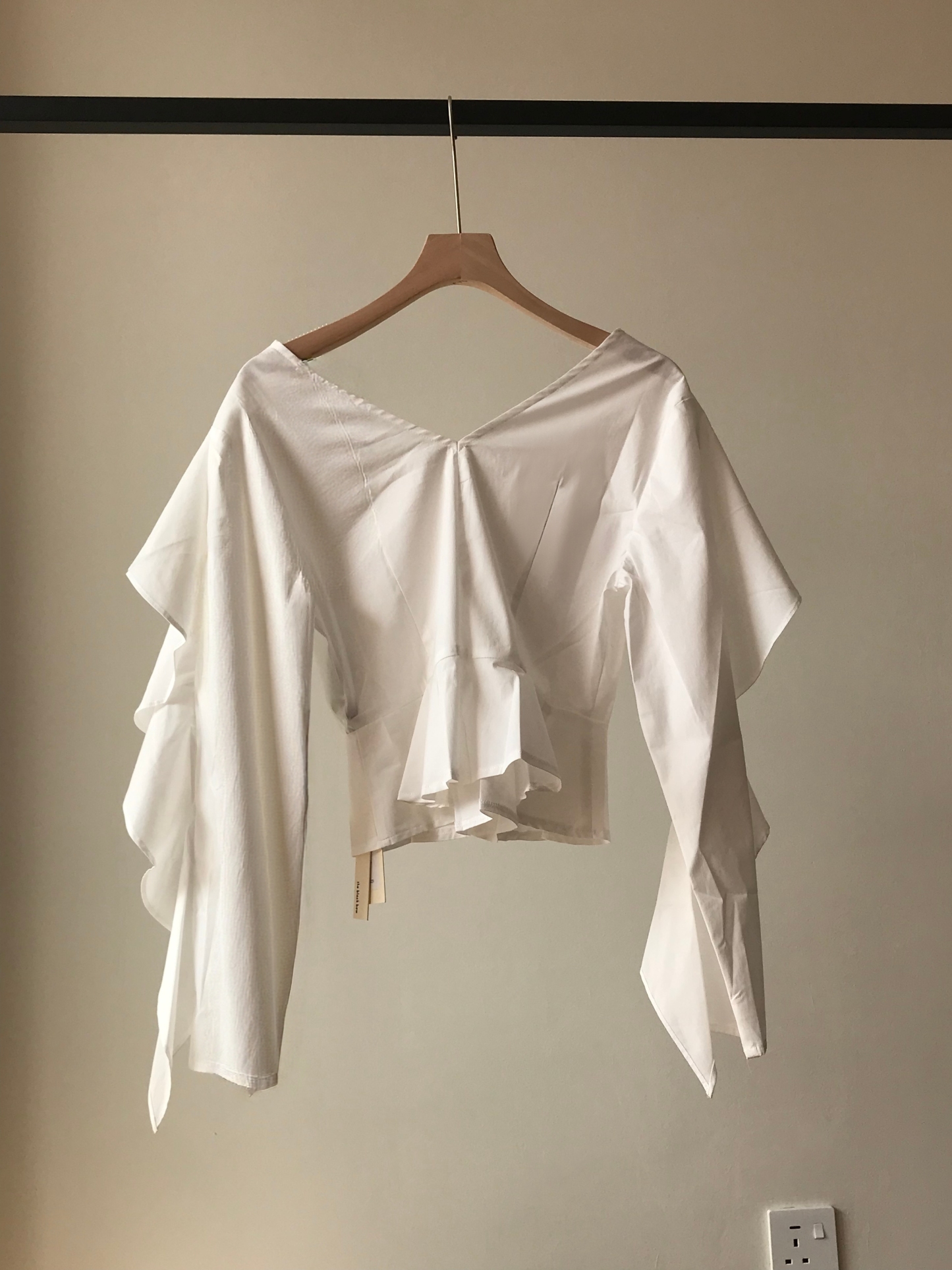 Vixie V-Neck Ruffle Trim Top