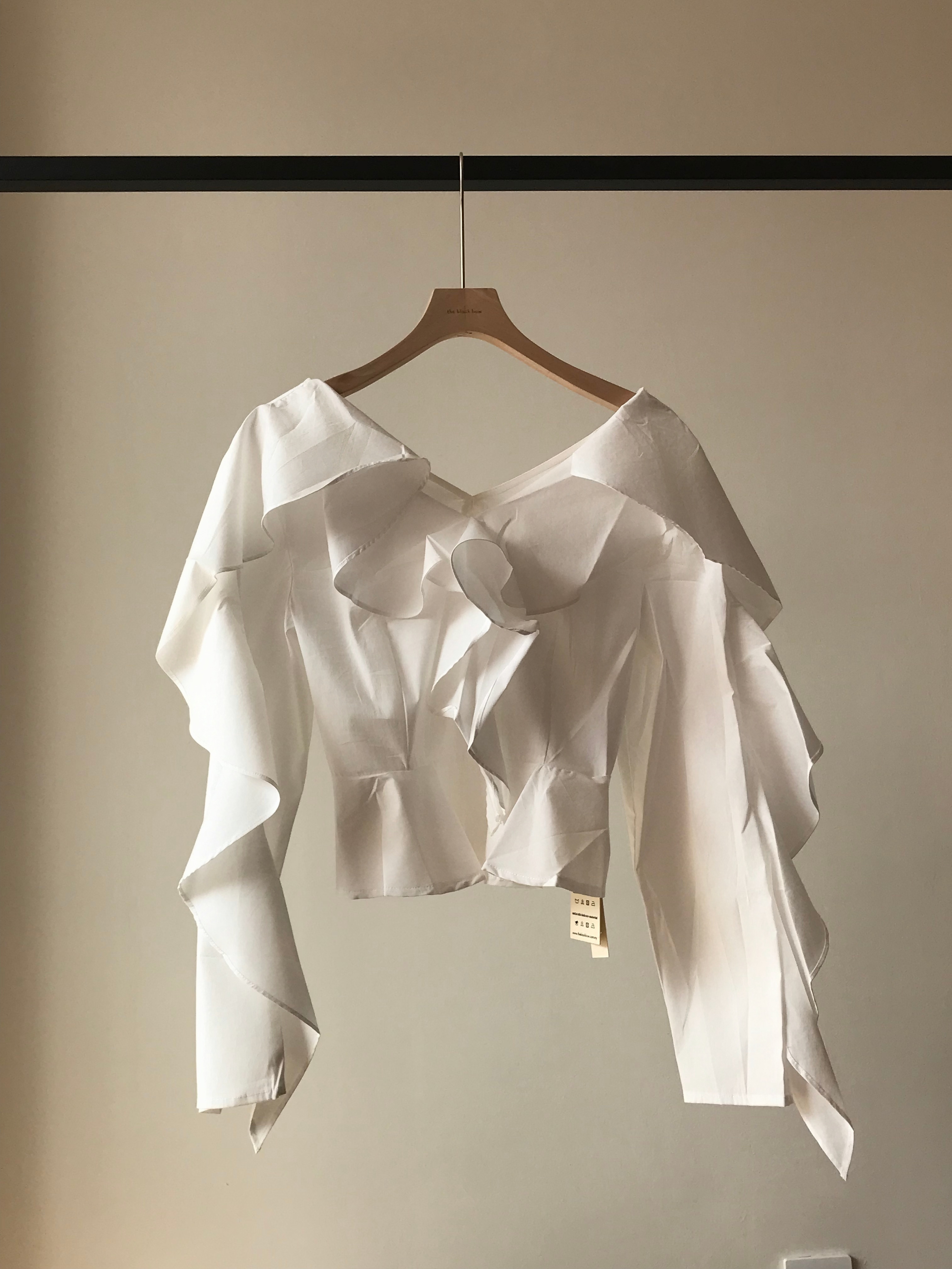 Vixie V-Neck Ruffle Trim Top