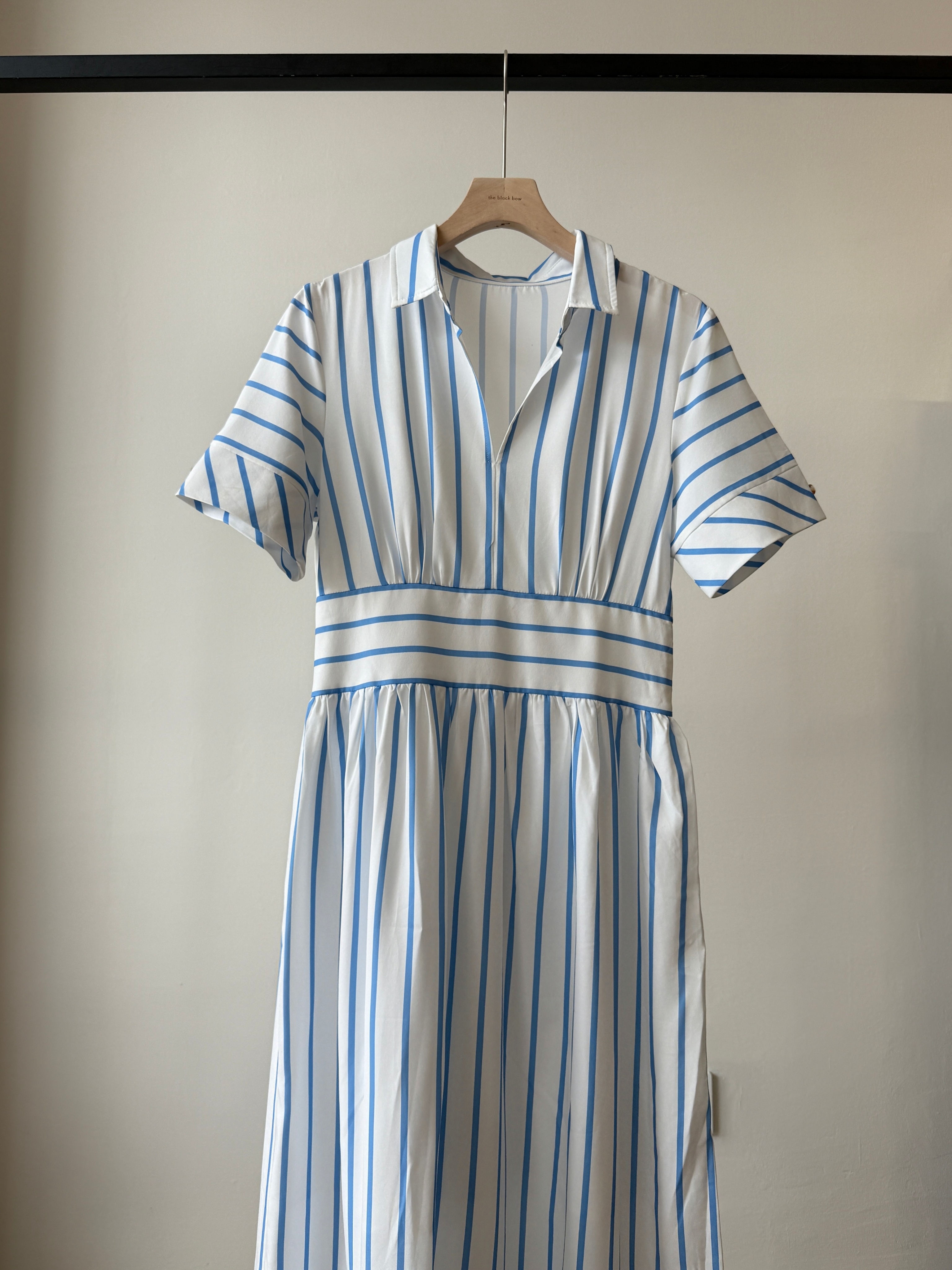 Vivianna Collar Stripe Shirt Dress