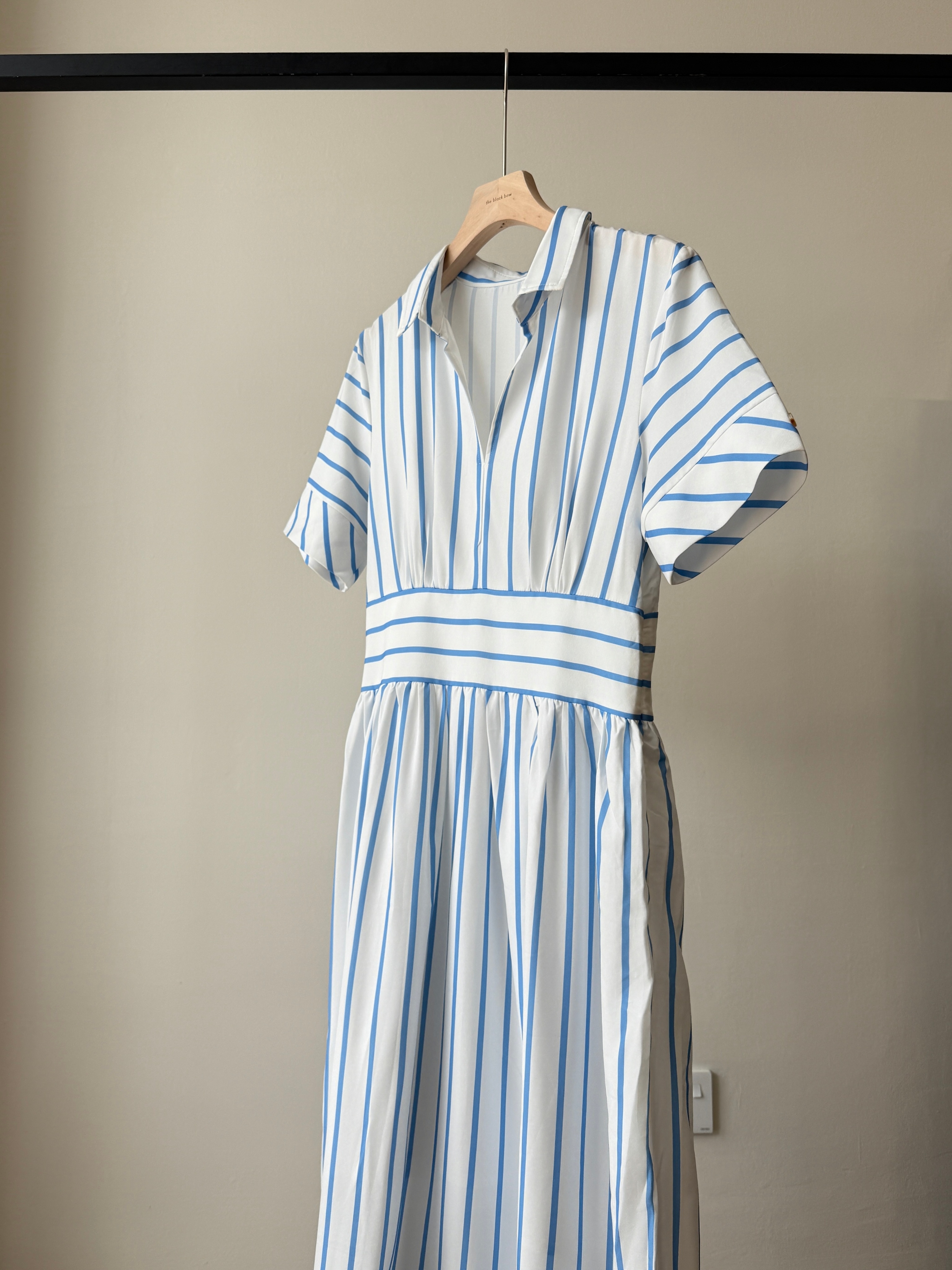 Vivianna Collar Stripe Shirt Dress