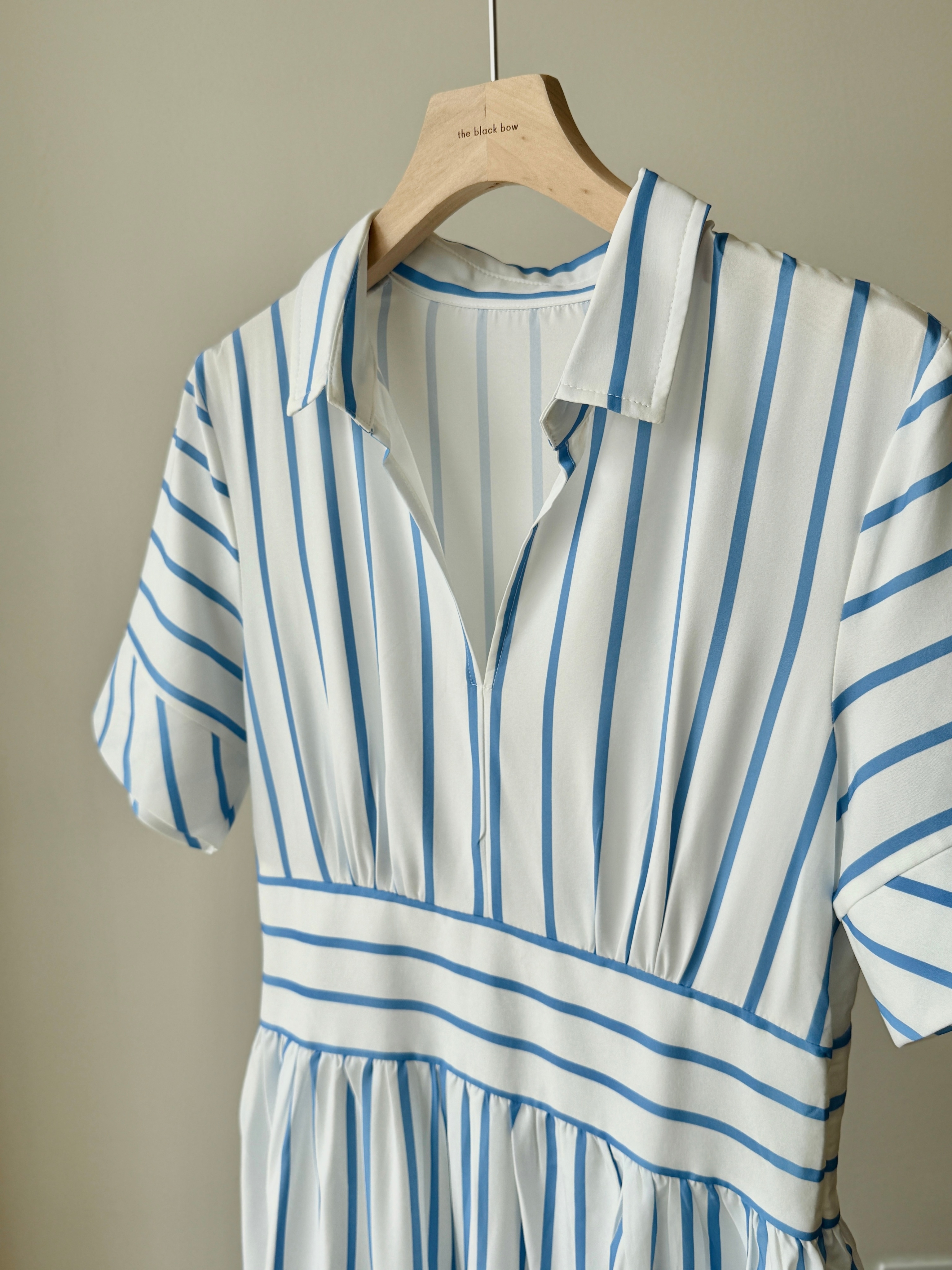 Vivianna Collar Stripe Shirt Dress